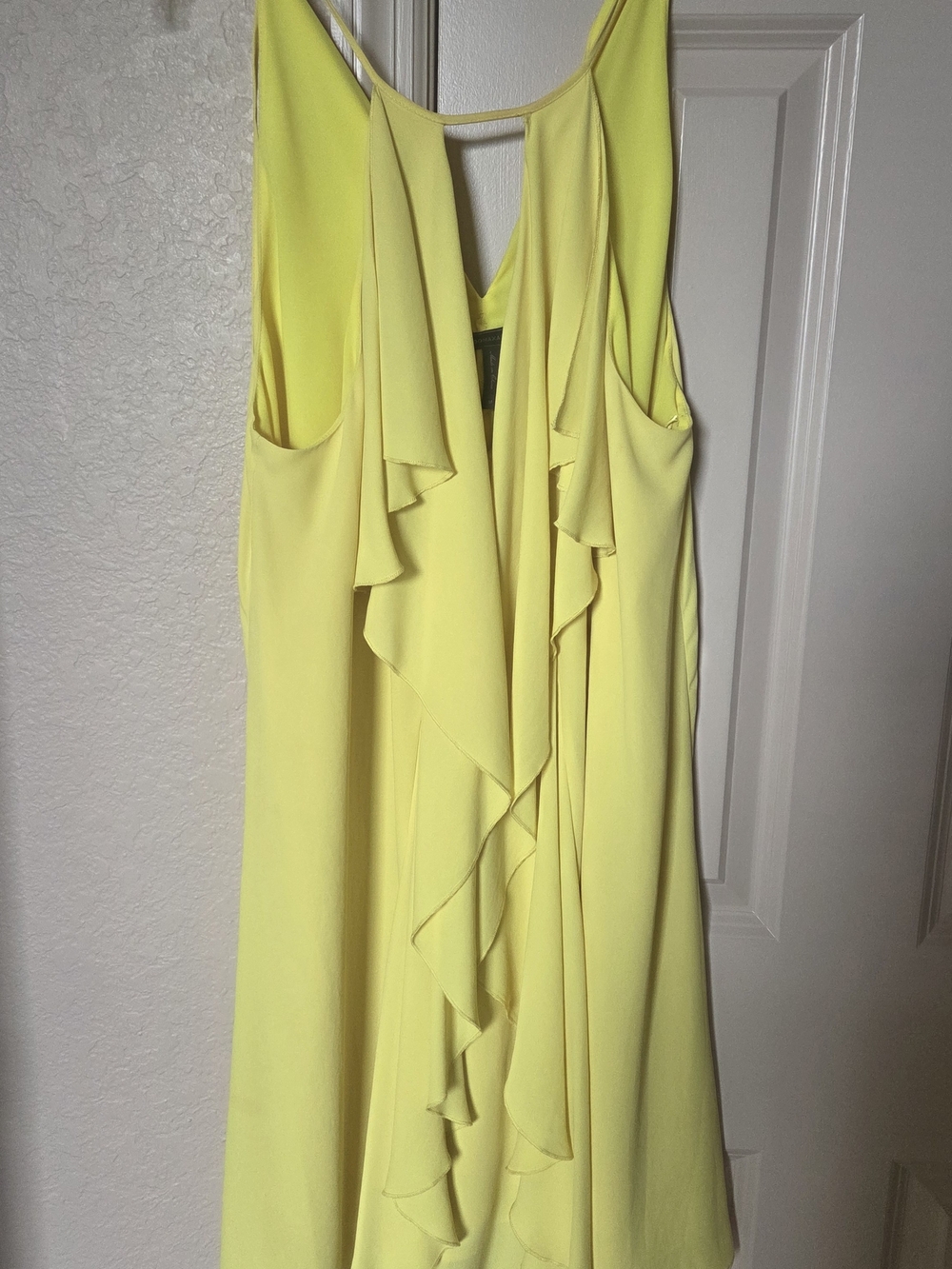 BCBGMAXAZRIA Yellow Halter Ruffle Chemise